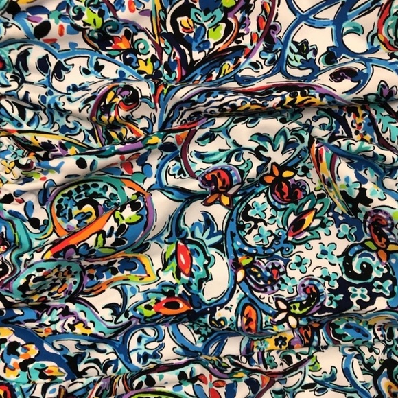 NWT LAUREN BY RALPH LAUREN BLUE MULTI ONE PIECE SWIM SKIRT/DRESS SIZE 6 - Picture 9 of 14